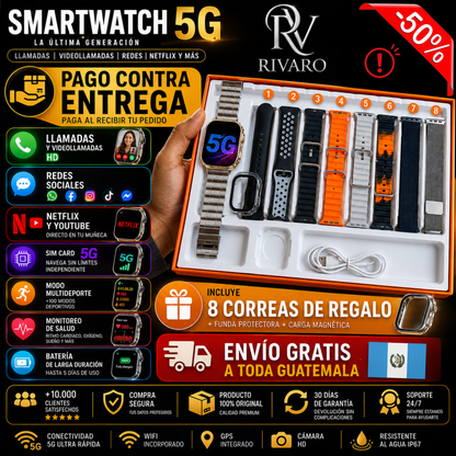 ⌚ Reloj Inteligente 2026 - Un potente mini celular en tu muñeca con doble cámara y SIM Card + 8 Correas de regalo! 🎁